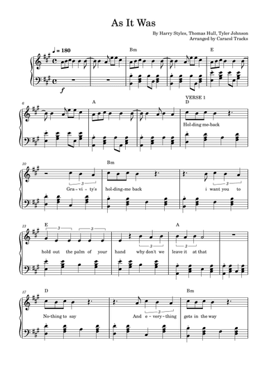 As It Was (arr. Caracol Tracks)