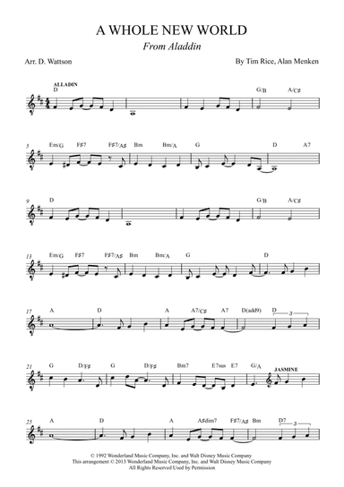 A Whole New World (arr. Douglas Wattson)