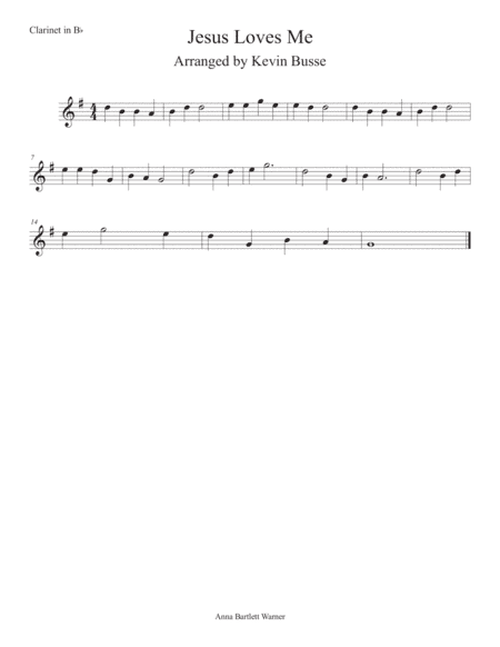Jesus Loves Me - Clarinet (arr. Kevin Busse)