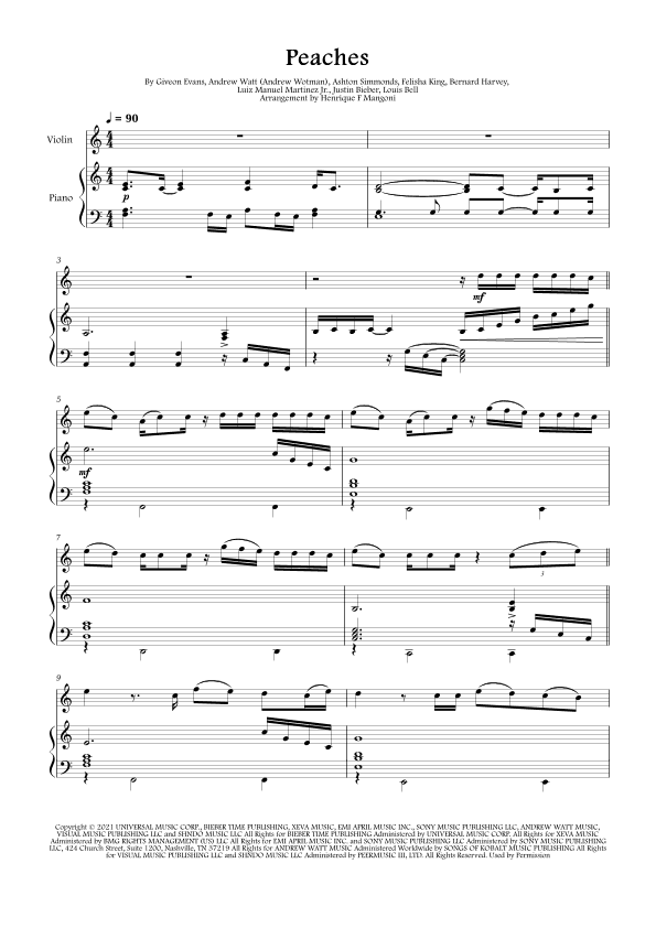 Peaches (arr. Henrique F Mangoni)