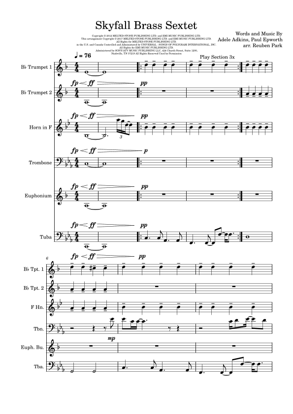 Skyfall (arr. Reuben Park)