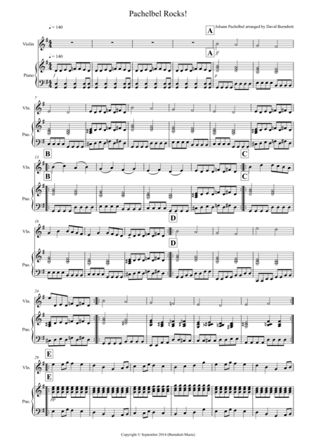 Pachelbel Rocks! for Violin and Piano (arr. David Burndrett)