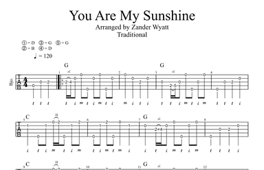 You Are My Sunshine Solo Banjo (arr. Zander Wyatt)