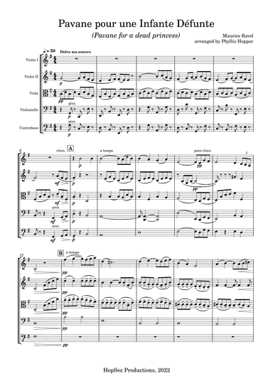 Pavane pour une Infante Défunte - String Orchestra (arr. Phyllis Hopper)