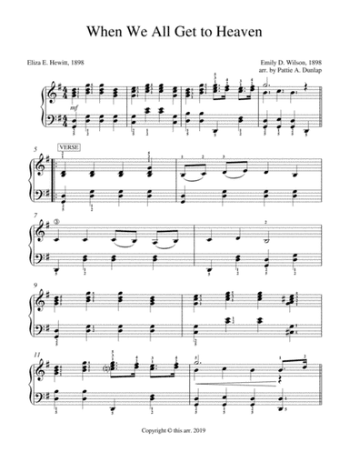 When We All Get to Heaven (arr. Pattie A. Dunlap)