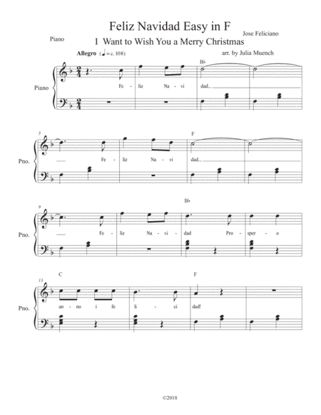 Feliz Navidad (arr. Julia Muench)