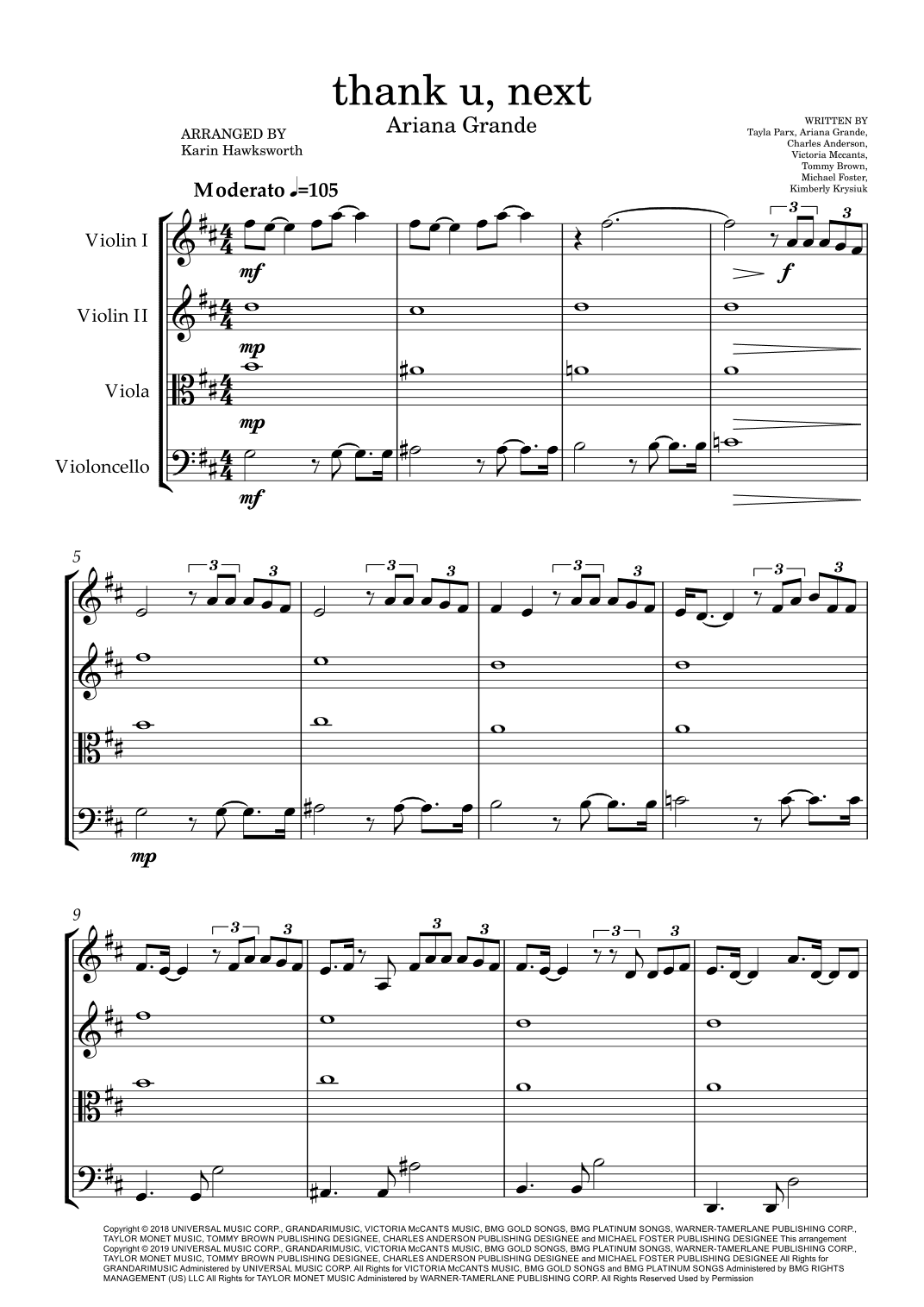 Thank U, Next (arr. Karin Hawksworth)