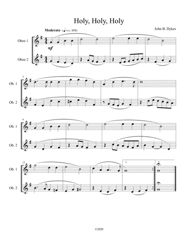 Holy, Holy, Holy (oboe duet) (arr. B C Dockery)