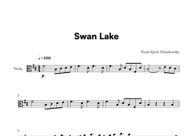 Tchaikovsky - Swan Lake Theme (for Viola Solo) (arr. Cadenza Editions)