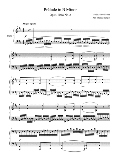 Mendelssohn Prelude B Minor (arr. Thomas Jancso)