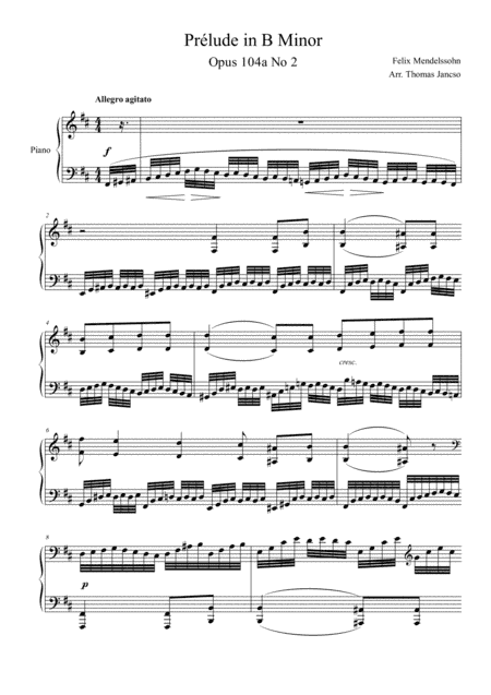 Mendelssohn Prelude B Minor (arr. Thomas Jancso)