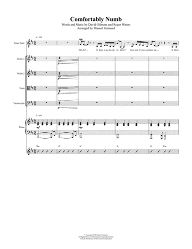 Comfortably Numb (arr. Manuel Guinand)