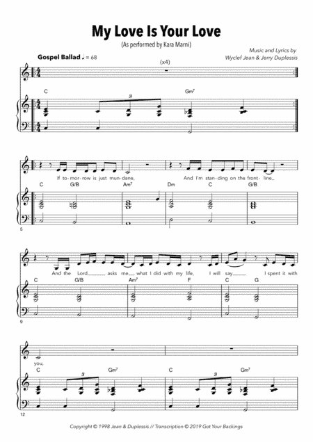 My Love Is Your Love (arr. Jamie Ross, Got Your Backings)