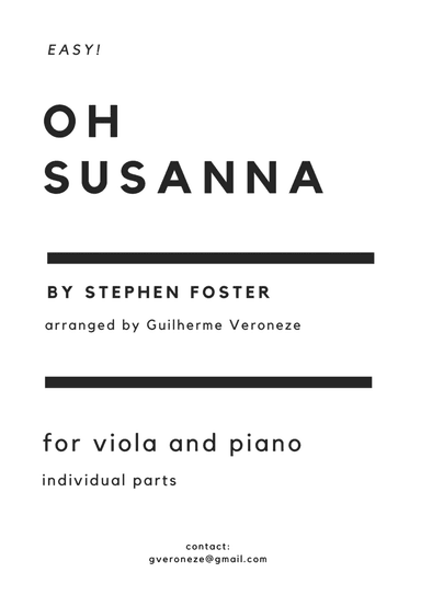 Oh Susanna (Viola + piano) (arr. Guilherme Veroneze)