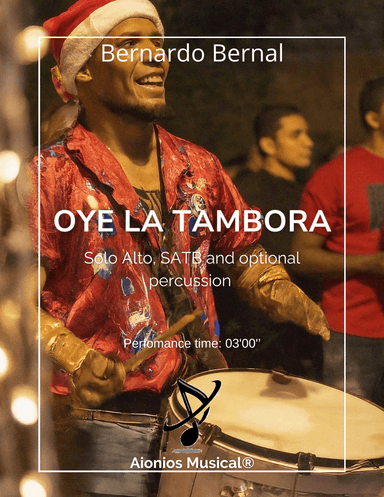 Oye La Tambora - Solo Alto, SATB and optional percussion