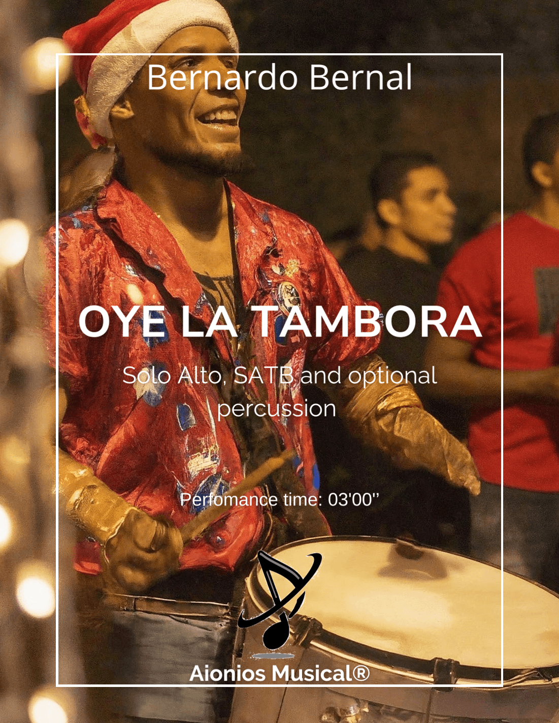 Oye La Tambora - Solo Alto, SATB and optional percussion