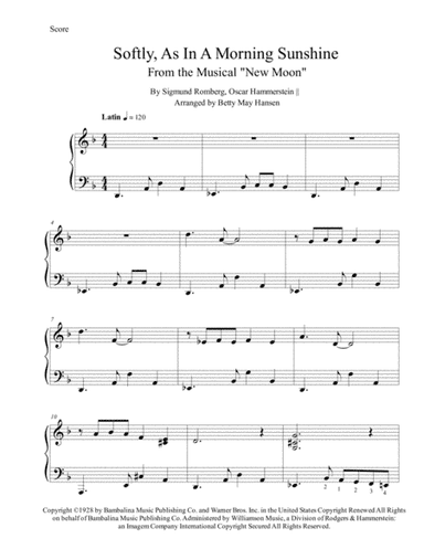 Softly As In A Morning Sunrise (arr. Betty May Hansen)