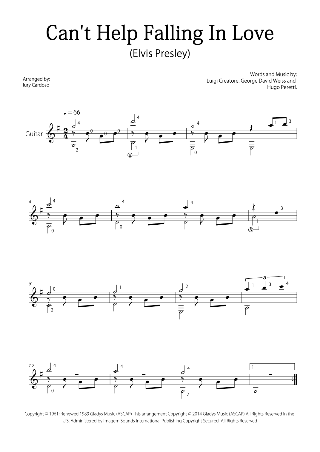 Can't Help Falling In Love (arr. Iury Cardoso)