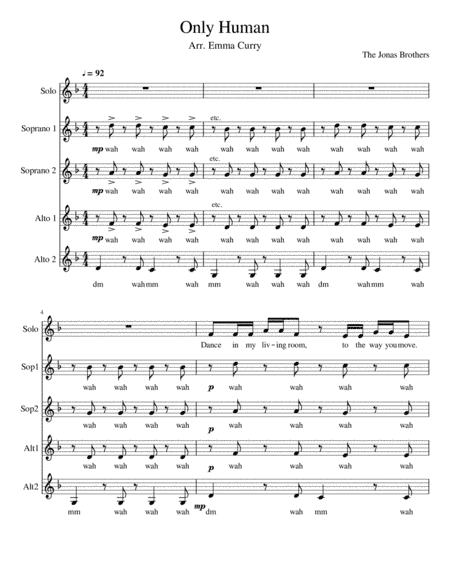 Only Human (arr. Emma Curry)
