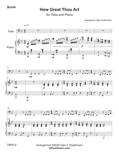 HOW GREAT THOU ART - TUBA solo with Piano Accompaniment (arr. Glen Poehlmann)