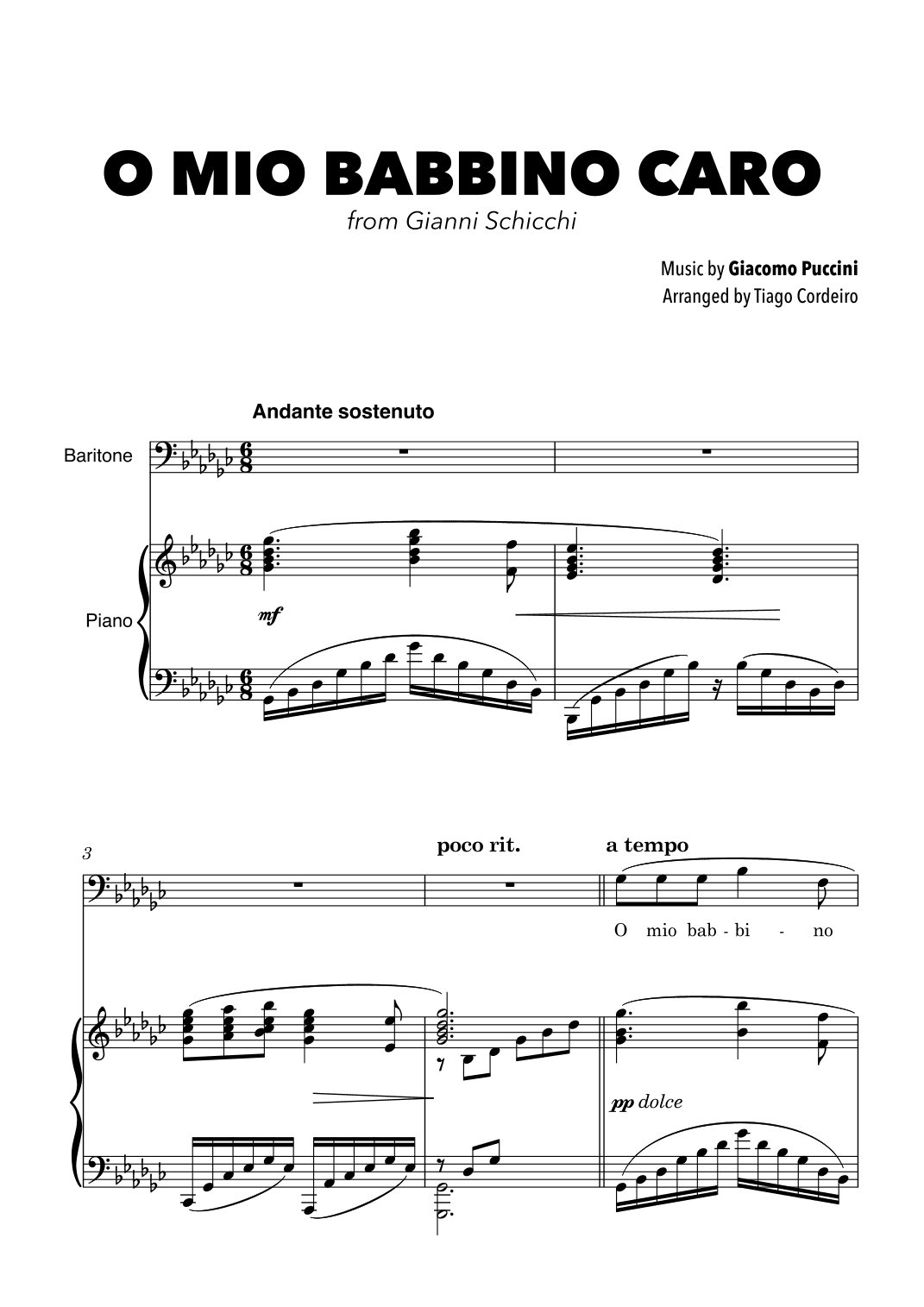 O Mio Babbino Caro (arr. Tiago Cordeiro)