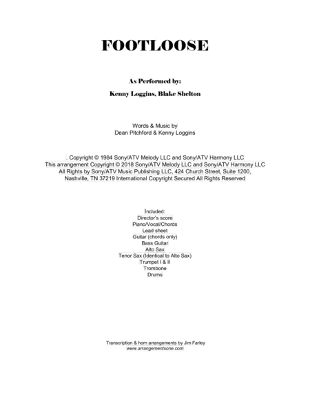Footloose (arr. Jim Farley www.arrangementsone.com)