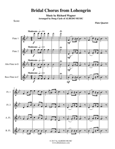 Wagner Bridal Chorus from Lohengrin for Flute Quartet (arr. Doug Clyde)