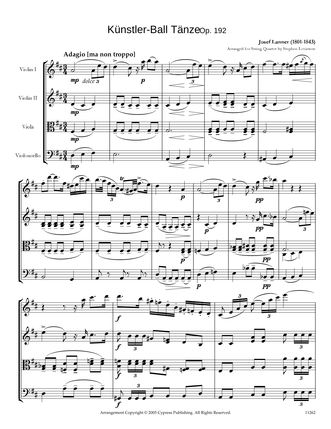 Künstler-Ball Tänze (arr. Stephen Levintow)
