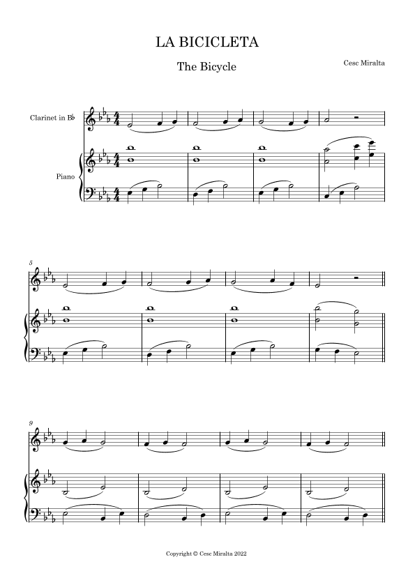 LA BICICLETA Cl & Pno
