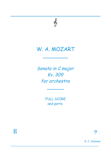 Mozart Sonata kv. 309 for Orchestra (arr. R. C. Coleman)