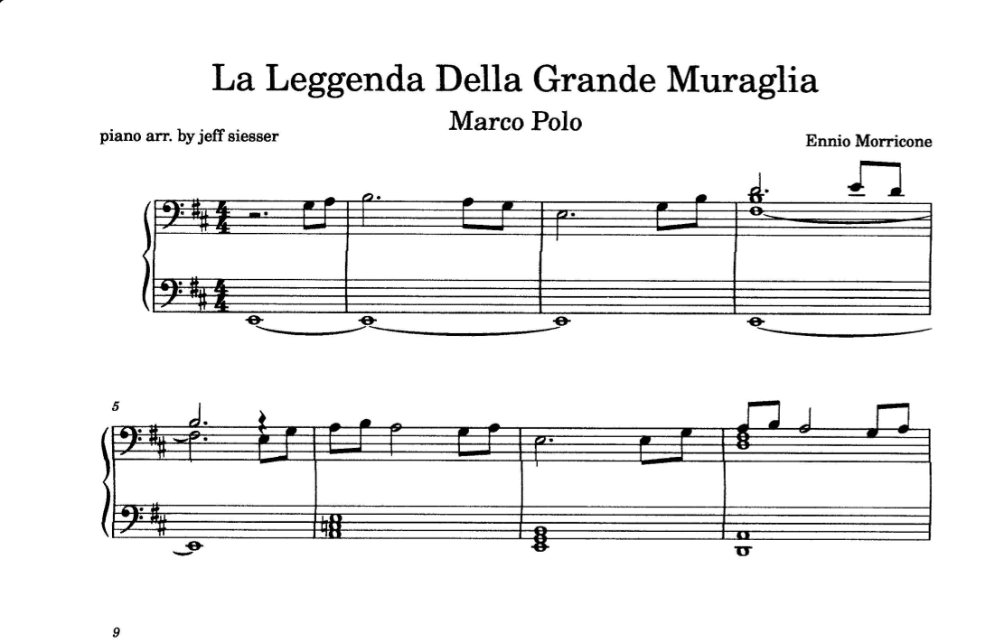 La Leggenda Della Grande Muraglia (arr. jeff siesser)