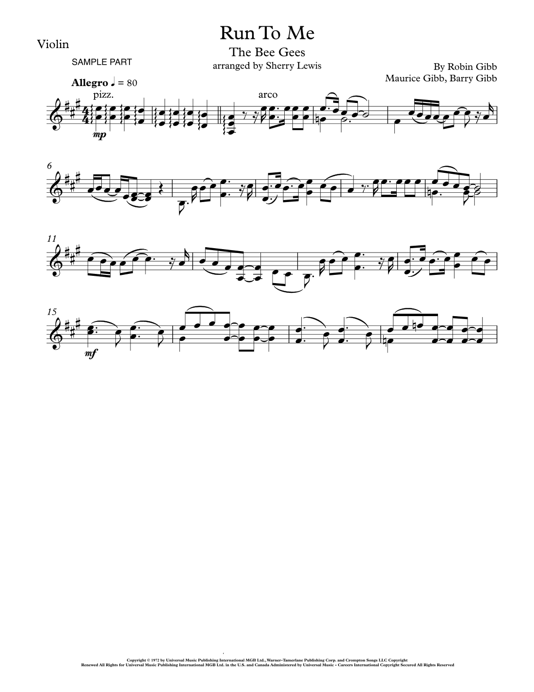 Run To Me (arr. Sherry Lewis)