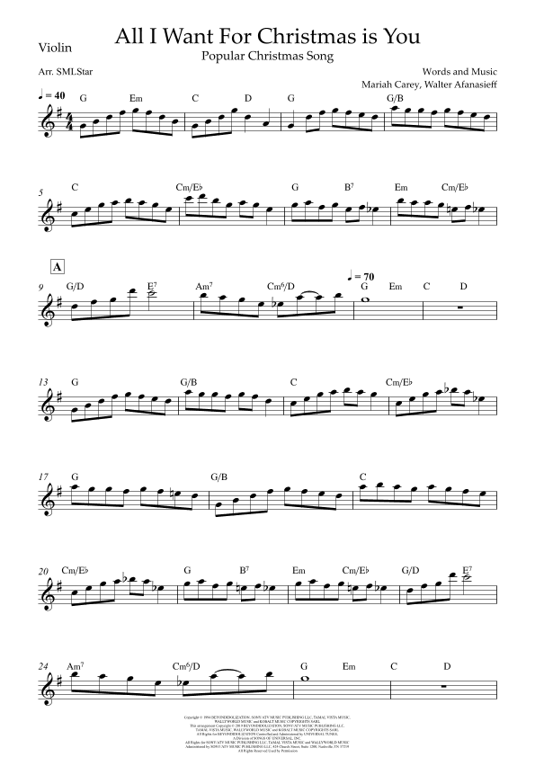 All I Want For Christmas Is You (arr. SMLStar)