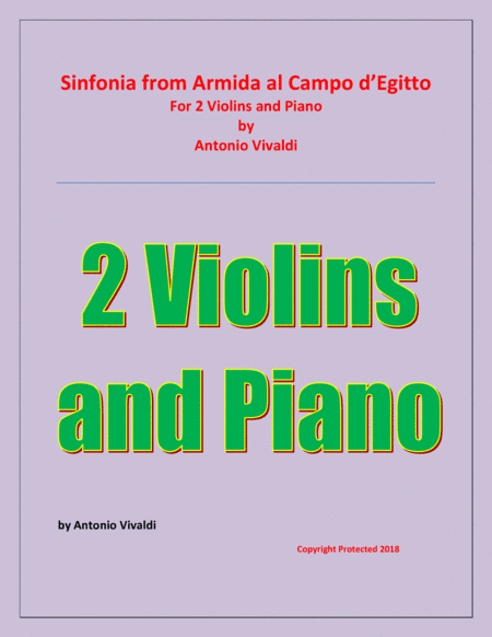 Sinfonia from Armida al Campo D'Egitto - 2 Violins and Piano - Early Advanced (arr. Raymond Fenech)