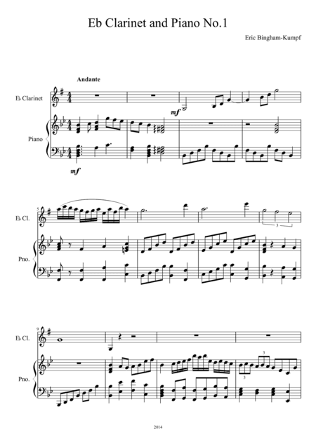 E flat Clarinet and Piano No. 1