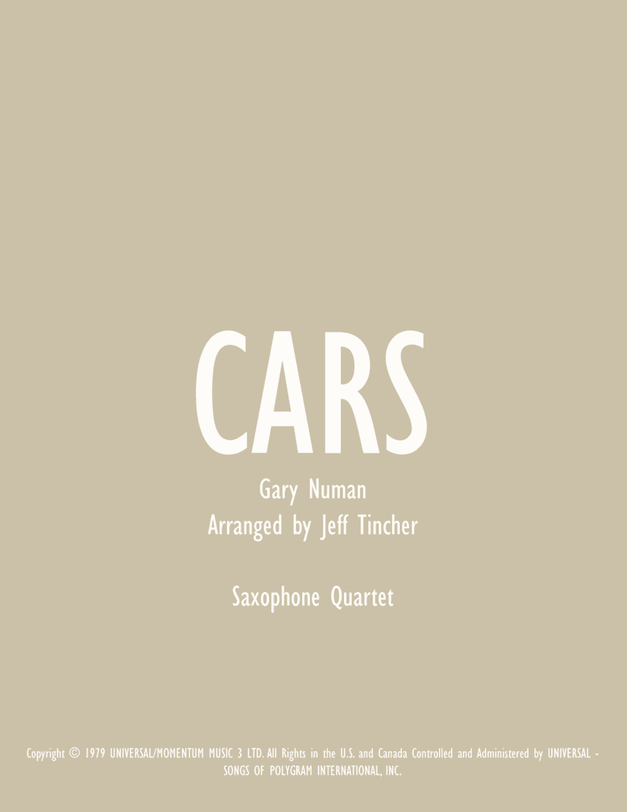 Cars (arr. Jeff Tincher)