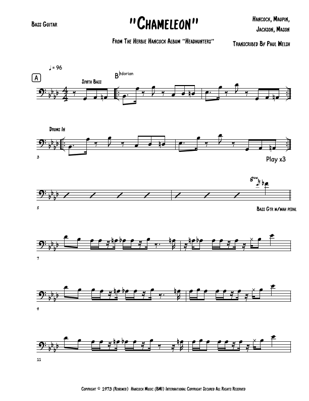 Chameleon (arr. P Welsh)