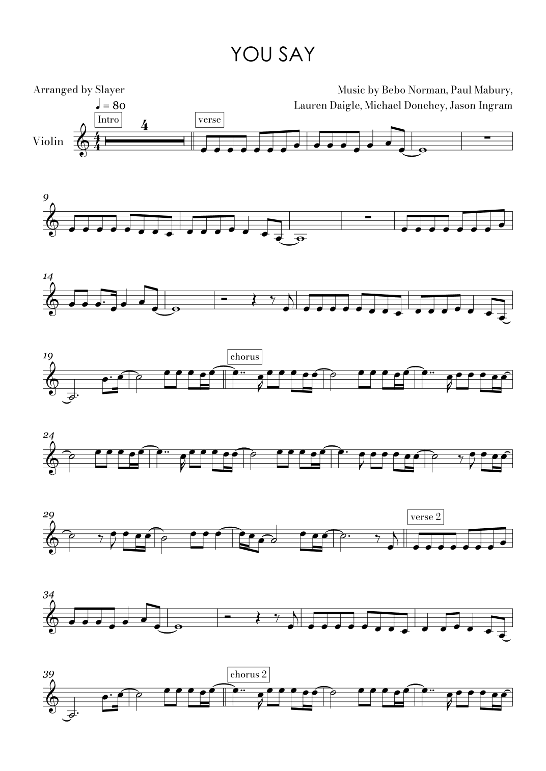 You Say (arr. Slayer)