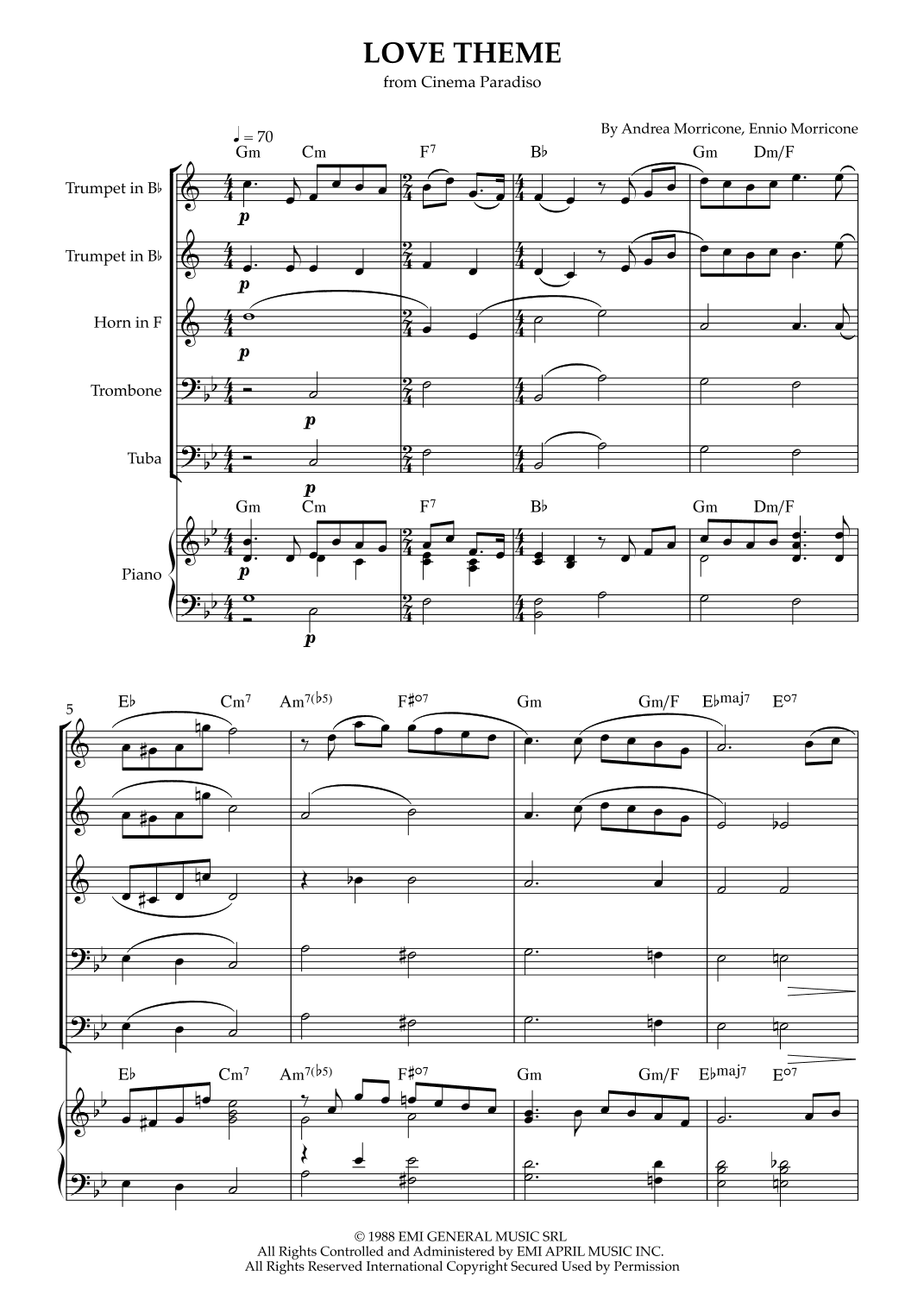Love Theme (tema D'amore) (arr. Karen Gueiros)