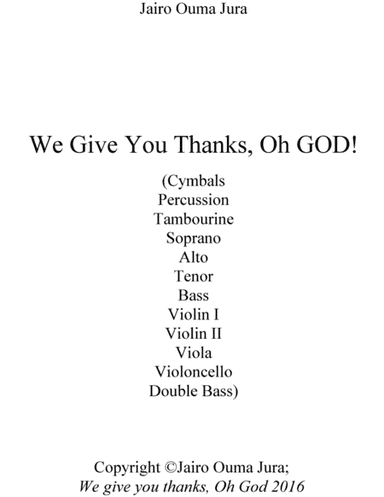 We give you thanks! "2018 Chamber Music Contest Entry"