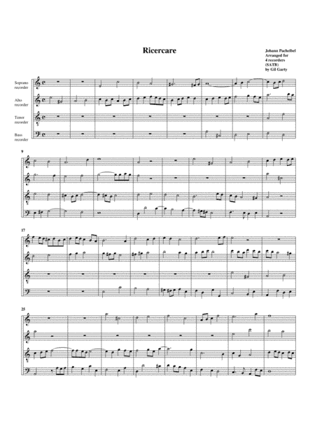Ricercare in F sharp minor (arrangement for 4 recorders) (arr. Gil Garty)