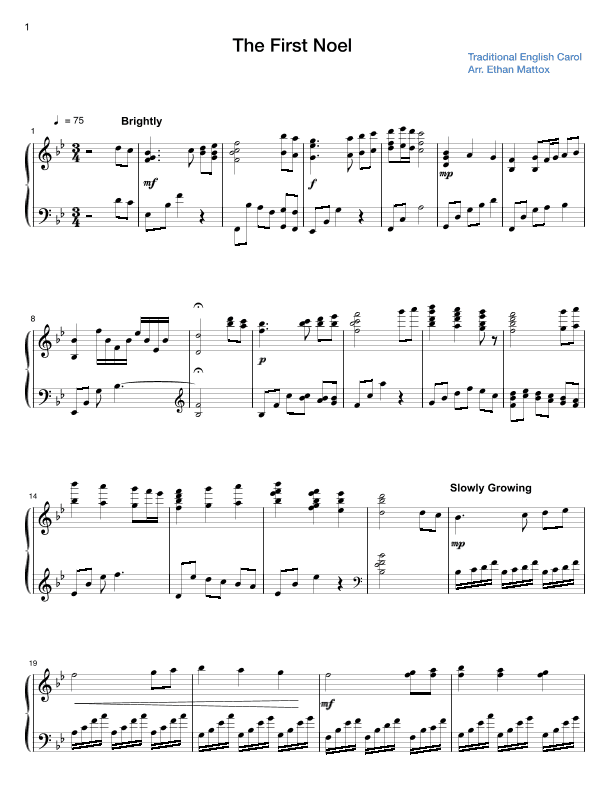 The First Noel (arr. Ethan Mattox)