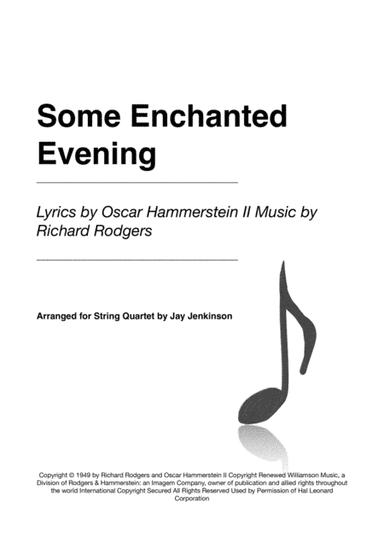 Some Enchanted Evening (arr. Jay Jenkinson)