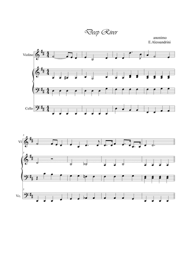 Deep River. Violin, piano and cello (arr. Ester Alessandrini)
