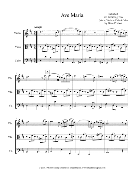 Shubert Ave Maria for String Trio (arr. Dave Prudon)