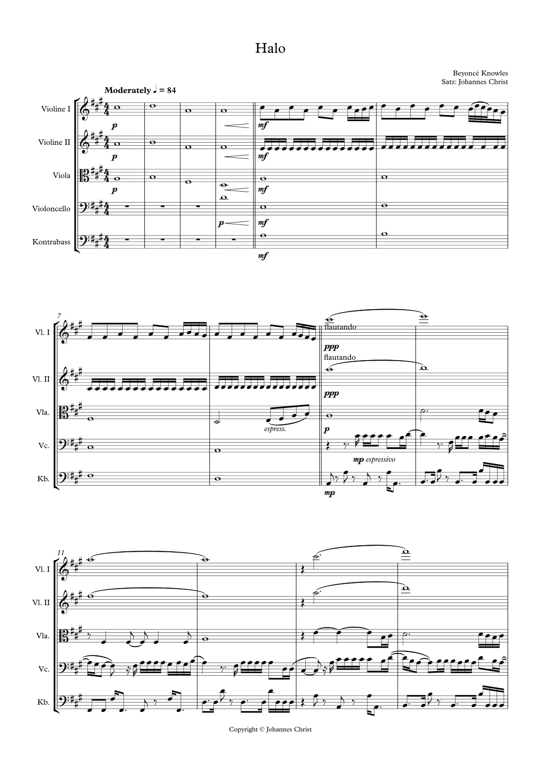 Halo (arr. Johannes Christ)