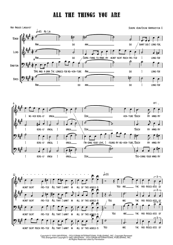 All The Things You Are (arr. Anders Lindqvist)