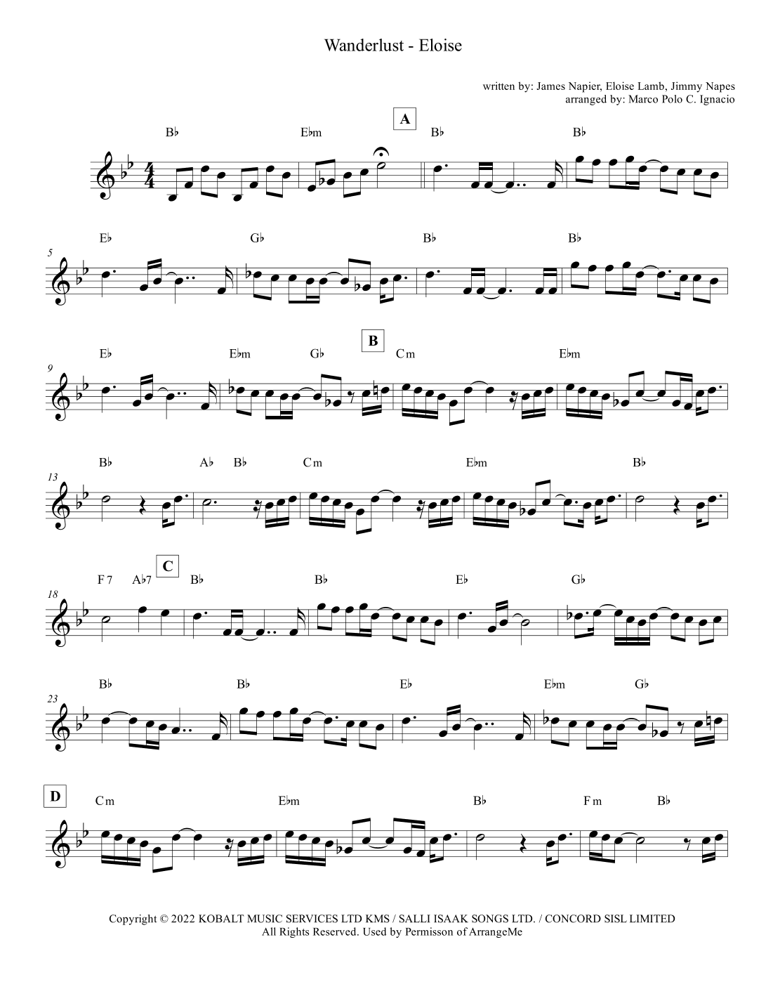 Wanderlust (arr. Marco Polo C. Ignacio)