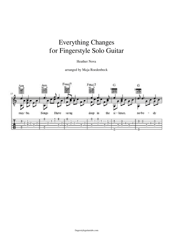 Everything Changes (arr. Maja Roedenbeck)