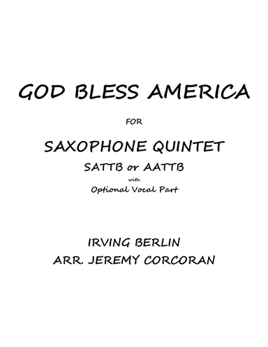 God Bless America (arr. Jeremy Corcoran)